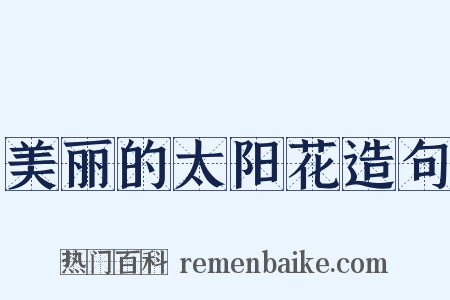 美丽的太阳花造句是什么意思的图片